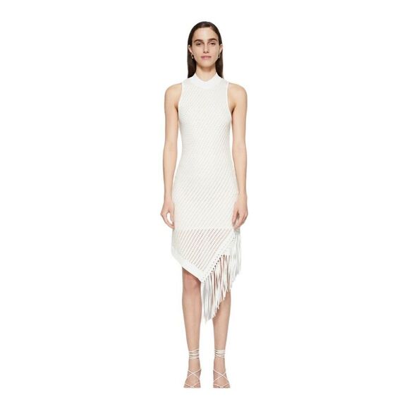 JONATHAN SIMKHAI Ivory Chelle Pointelle Dress Size Large - Picture 1 of 10